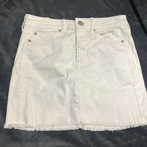 American eagle high rise mini white jean skirt